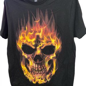 Skull T-Shirt Men's Choose Large Black Large Skull Face Halloween Casual